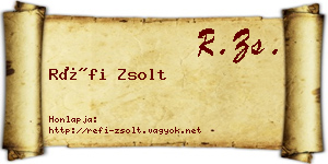 Réfi Zsolt névjegykártya